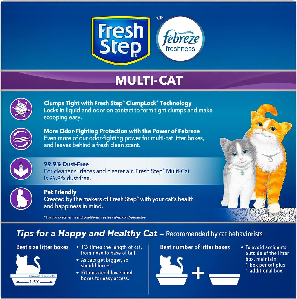 Fresh Step Advanced Odor Shield Clumping Cat Litter with Gain, 18.5 lb, 2Pk | Odor Shield with Ammonia Block Technology, Low Dust, Multi Cat, Compatible with Most Automatic Litter Boxes