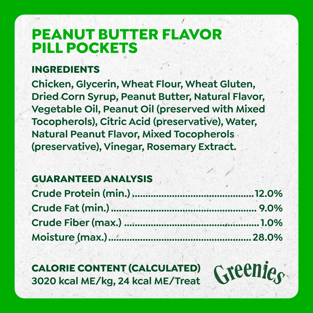 Greenies Pill Pockets Large Size Dog Treats, Peanut Butter, 15.8 oz | Vet-recommended, capsule size, low calorie, odor masking, stress- and mess-free medication experience