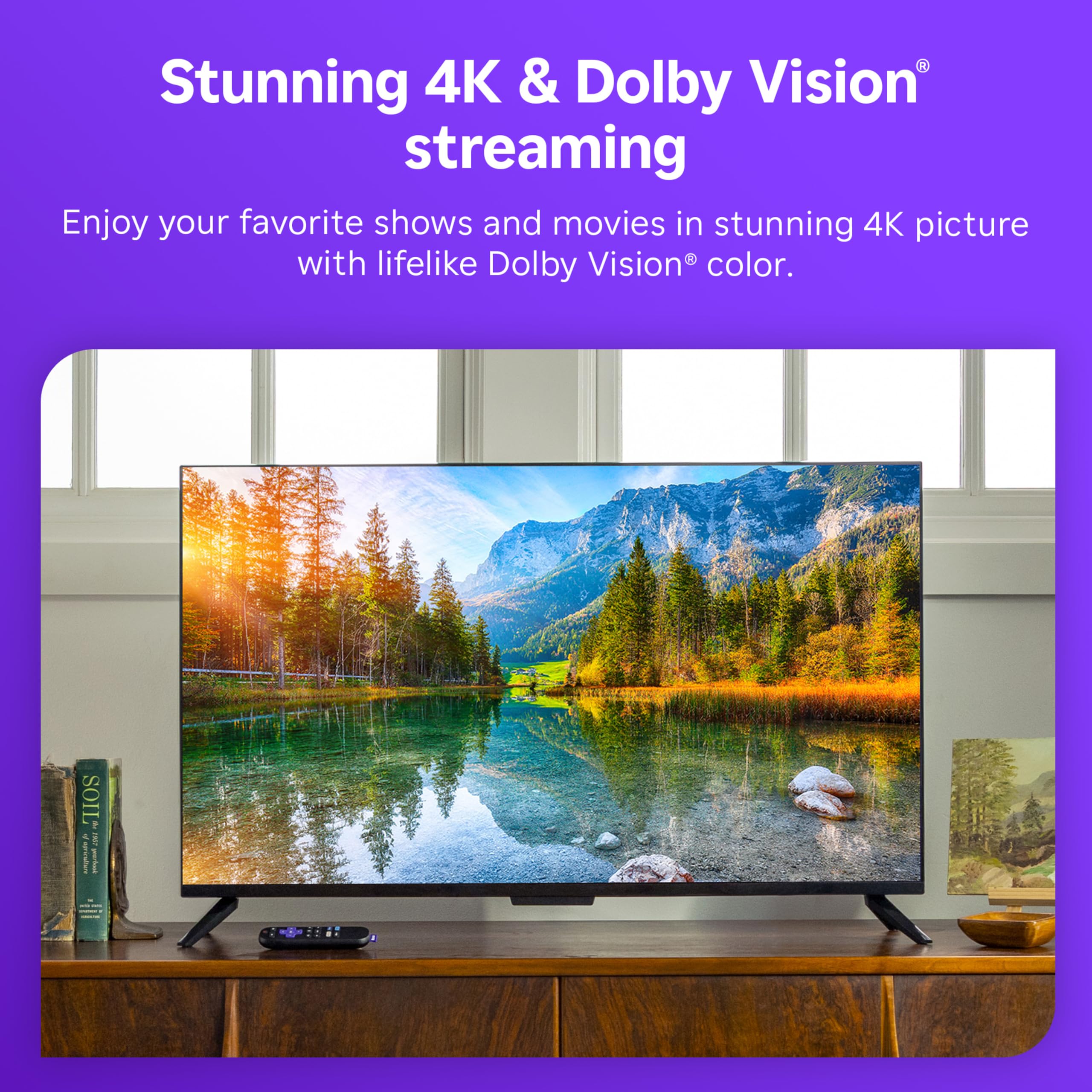Roku Streaming Stick HD with Voice Remote | Compact 4K Streaming Device for TV with Roku Voice Remote & Long-Range Wi-Fi - Free & Live Local News, Sports