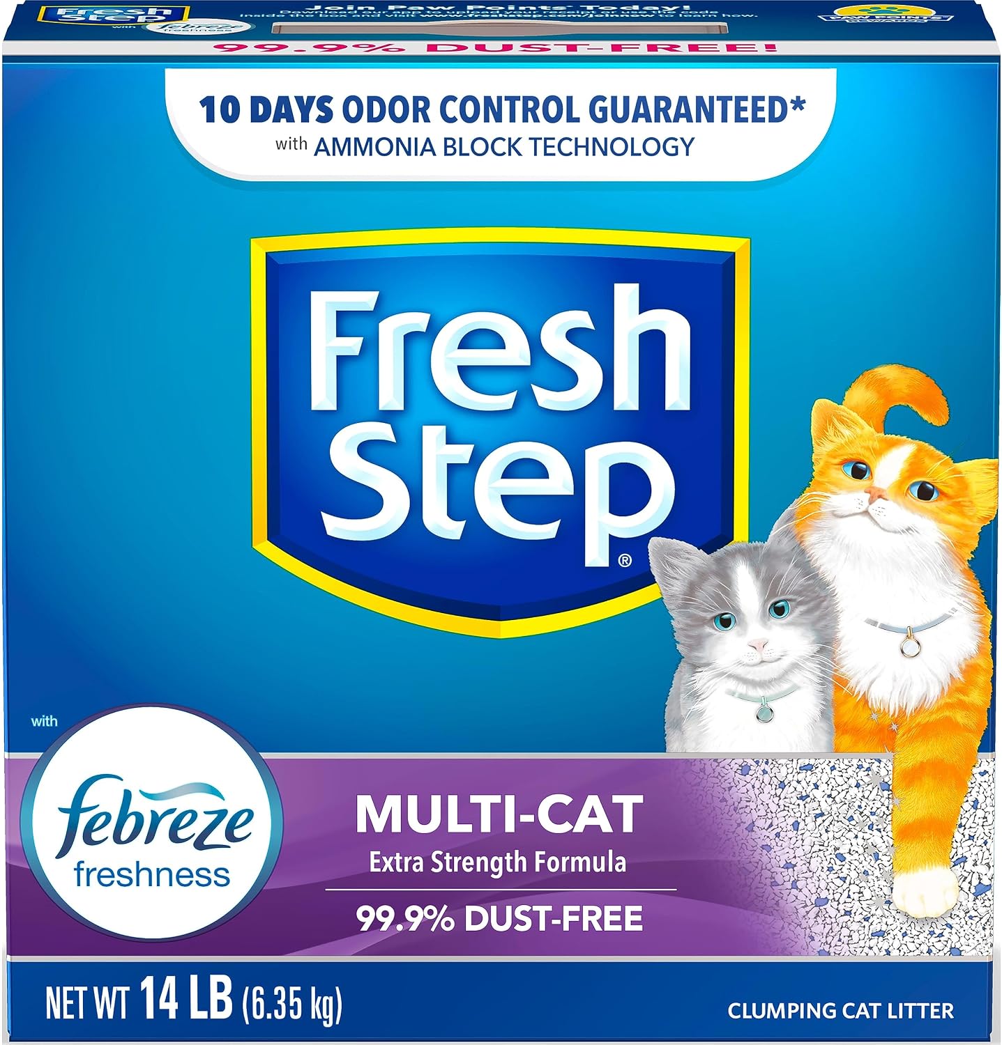Fresh Step Advanced Odor Shield Clumping Cat Litter with Gain, 18.5 lb, 2Pk | Odor Shield with Ammonia Block Technology, Low Dust, Multi Cat, Compatible with Most Automatic Litter Boxes