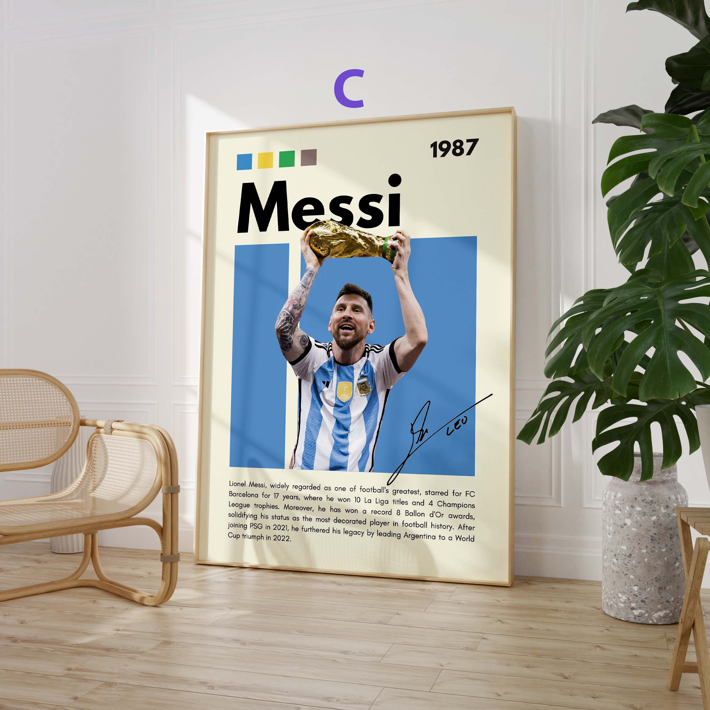 Fußball Stars Poster · Mbappé Neymar Messi Hakimi Haaland Yamal · Sport Wanddeko · Print ohne Rahmen