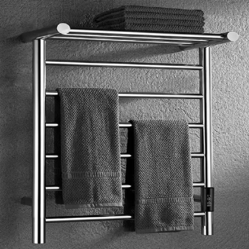 Heated Towel Rack Stainless Steel Smart Timer Control Wall Mounted Modern Minimalist Energy Efficient Bathroom Hardware Set