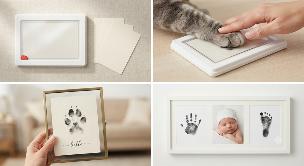 1 Set Baby Handprint Footprints Ink Pads Safe Non-toxic No-Touch Skin Inkless Inkpad Kits Pet Cat Dog Paw Prints Souvenirs Gifts