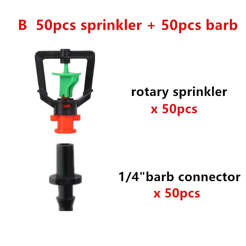 360 Degree Hanging Anti Drip Rotary Sprinklers Rotating Refraction Sprinklers Nozzle With Barb Threaded Connector
