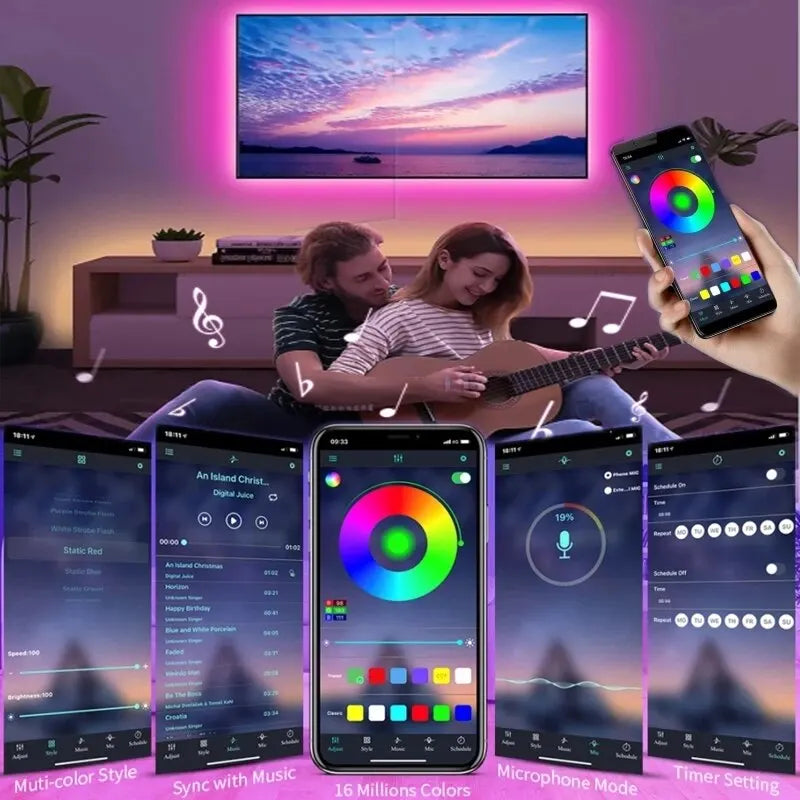 USB 5V Led Lights APP and 24Keys Remote Control RGB Flexible Tape Diode Lights for TV Background Luces Led