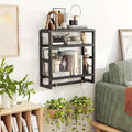 Wall Mounted Storage Rack with Rod - Black
