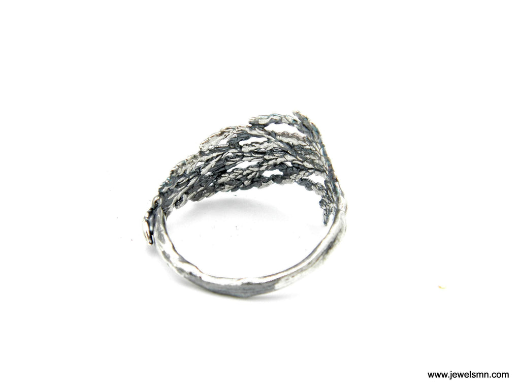 Real Juniper Branch Silver Ring, Handmade Minimalist Jewelry, Organic Forest Band, Gift for Health & Resilience, Sterling Silver 925