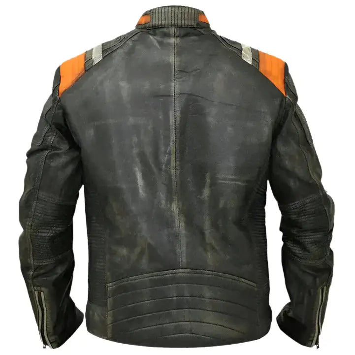 Men’s Vintage Black Cafe Racer Leather Jacket