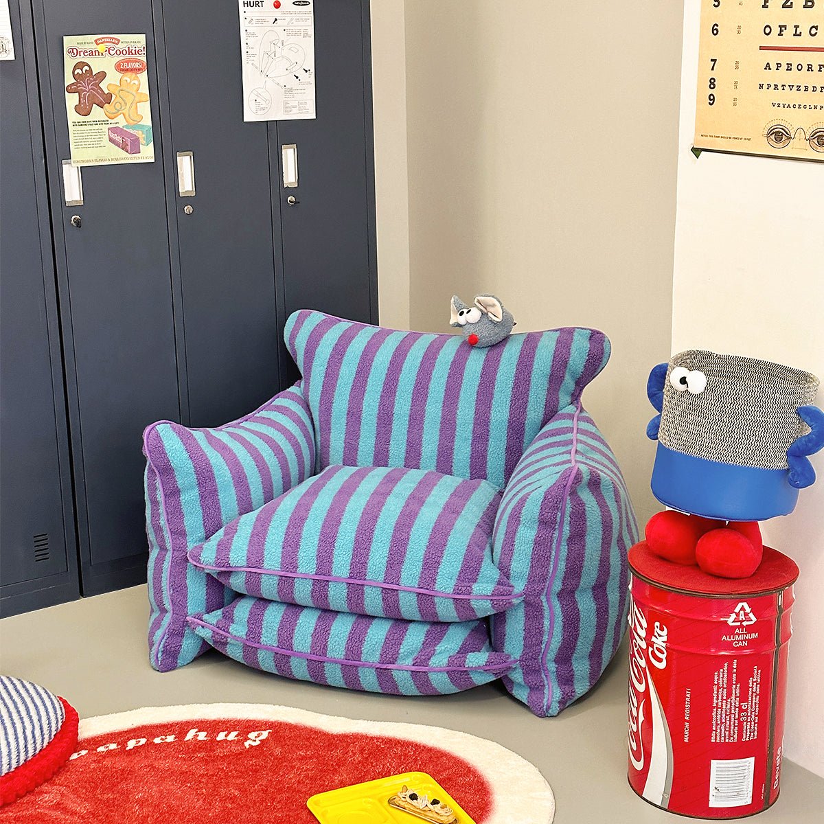 Playful Mind Striped Lazy Sofa Chair