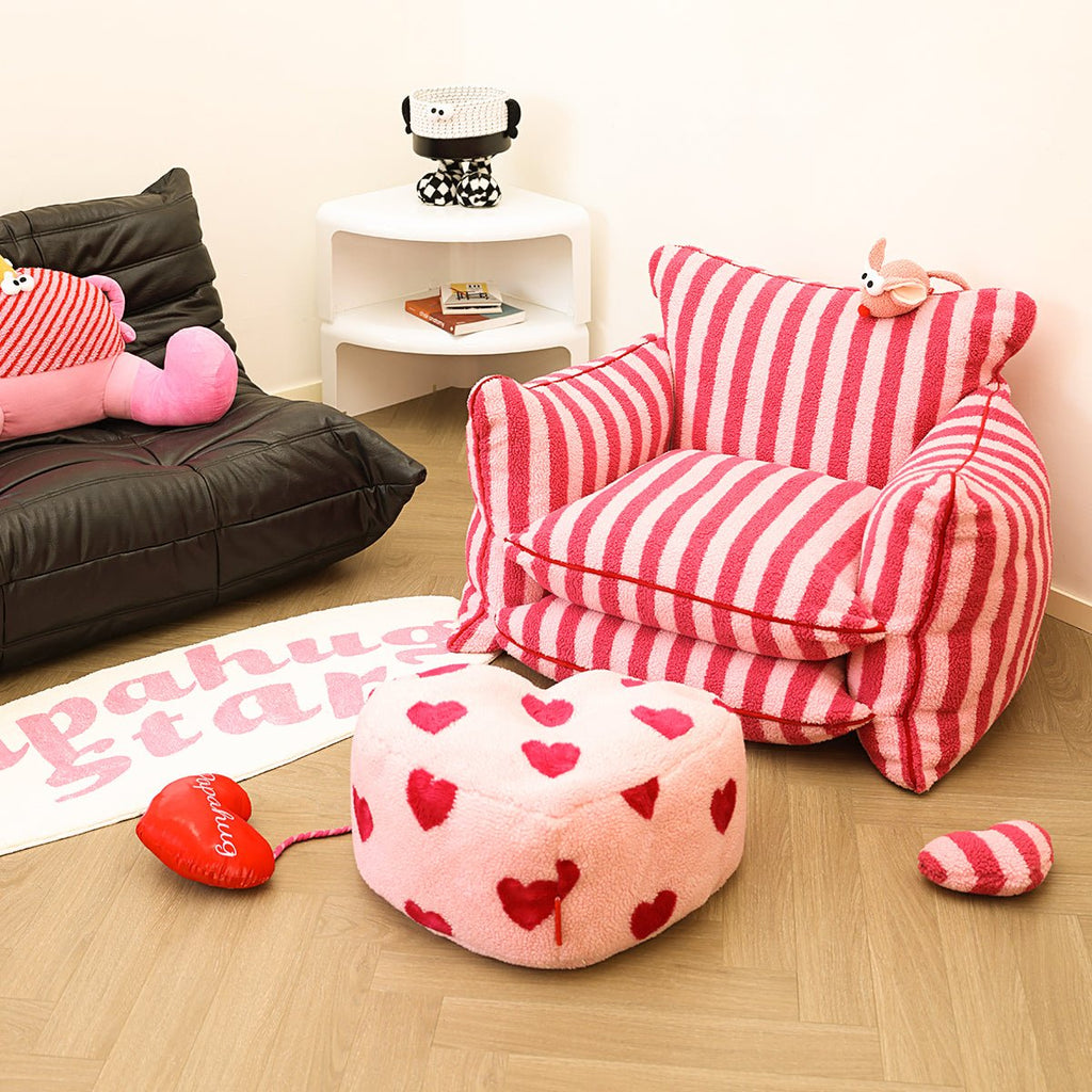 Polka Heart Pink Love Stool